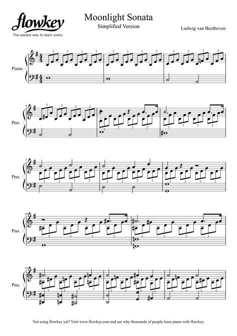 Beethoven moonlight sonata notaları kolay